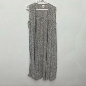 LulaRoe Joy Neutral Sleeveless Longline Vest Size M Layering Basic